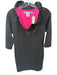 Gretchen Scott Size XS Black & Pink Polyester Blend Ruffle Collar Dress Black & Pink / XS