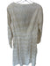 Sail To Sable Size S Cream & Gold Cotton Blend Long Sleeve Metallic Thread Dress Cream & Gold / S