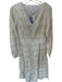 Sail To Sable Size S Cream & Gold Cotton Blend Long Sleeve Metallic Thread Dress Cream & Gold / S