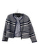 J Crew Size 6 Navy & white Cotton Blend Round Neck Striped Front Zip Jacket Navy & white / 6