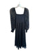 OPT Size XS navy & gold Polyester Metallic Dot Sheer Long Sleeve Lined Dress navy & gold / XS