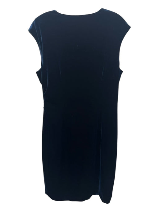 Maggy London Size 12 dark blue Polyester Blend Sleeveless Side Tie Velvet Dress dark blue / 12