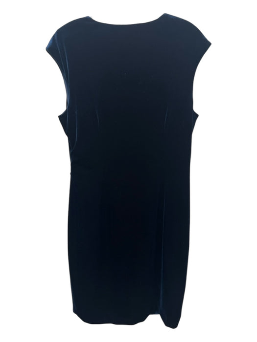 Maggy London Size 12 dark blue Polyester Blend Sleeveless Side Tie Velvet Dress dark blue / 12