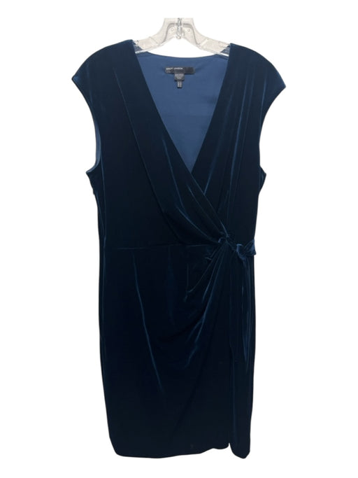 Maggy London Size 12 dark blue Polyester Blend Sleeveless Side Tie Velvet Dress dark blue / 12