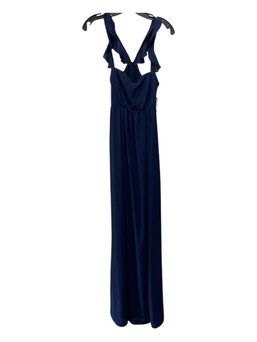 Show Me Your Mumu Size Medium Navy Polyester Sleeveless Smocked Back Maxi Dress Navy / Medium