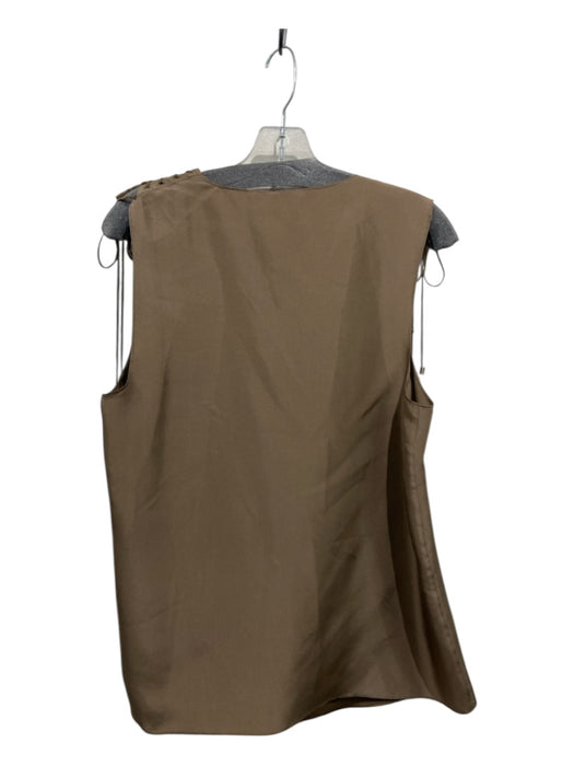 Worth Size Large Brown Silk Sleeveless lace up Cowl neck Top Brown / Large