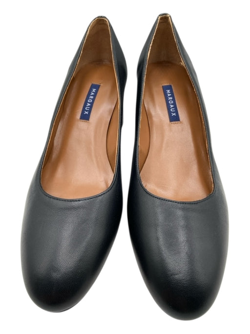 Margaux Shoe Size 39.5 Black Leather Almond Toe Block Heel Pumps Black / 39.5