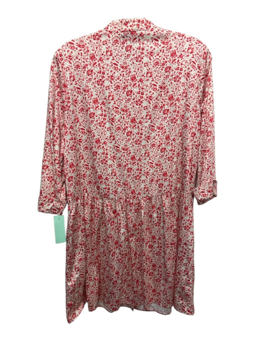 Tuckernuck Size S Red & White Cotton & Spandex 3/4 Sleeve Floral Print Dress Red & White / S