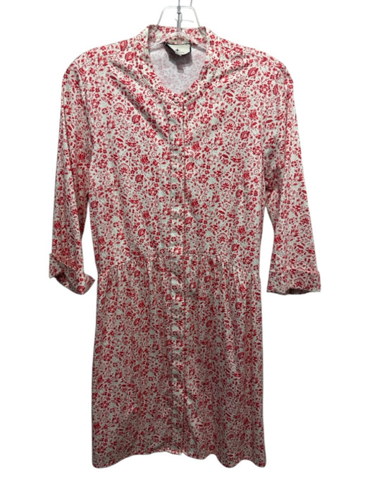 Tuckernuck Size S Red & White Cotton & Spandex 3/4 Sleeve Floral Print Dress Red & White / S