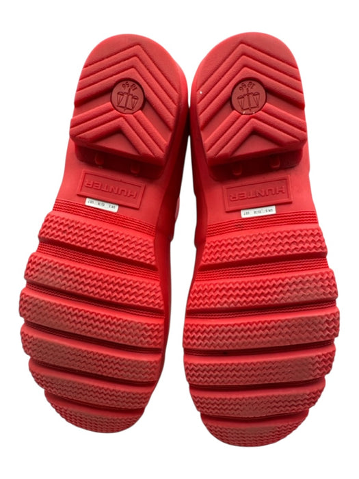 Hunter Shoe Size 7 Red Rubber Half Calf Silver Buckle Rain Boots Red / 7