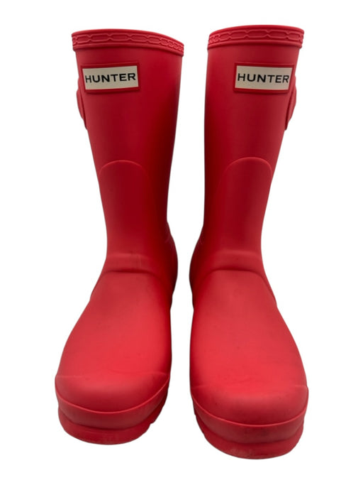 Hunter Shoe Size 7 Red Rubber Half Calf Silver Buckle Rain Boots Red / 7