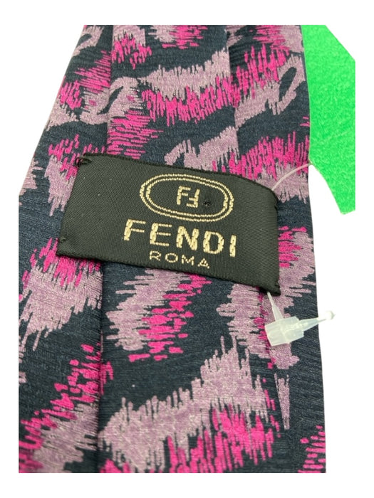 Fendi Purple & Black Silk Abstract Men's Ties