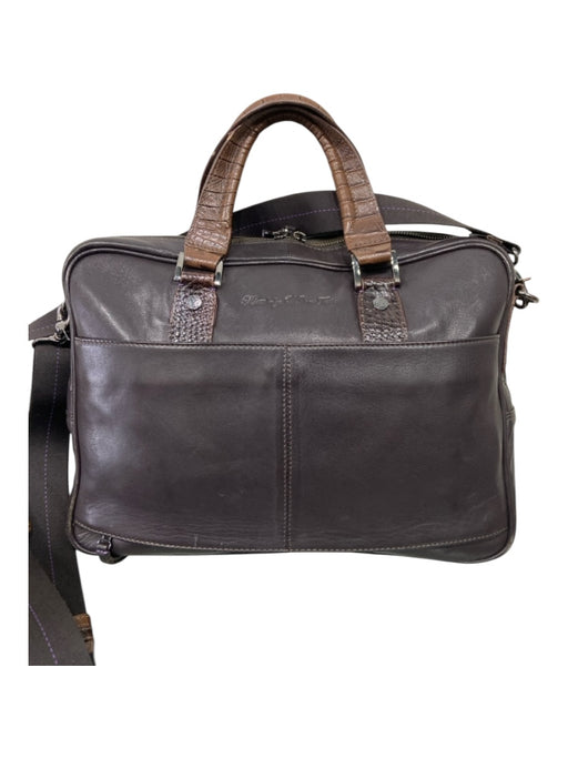 Robert Graham Brown Leather Solid Satchel Men's Accessories