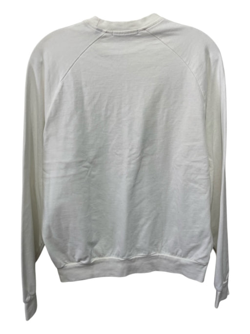 Zegna Size S White Cotton Blend Solid Sweatshirt Men's Long Sleeve Shirt S