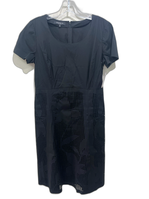 Lafayette 148 Size 6 Black Laser Cut Cap Sleeve Below knee Dress Black / 6