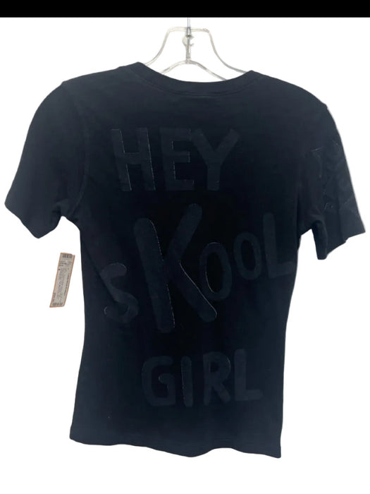 Christian Dior Size 4 Black Cotton Short Sleeve V Neck Graphic T Shirt Top