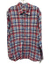 Alan Paine Size Est L Blue & Red Cotton Blend Plaid Button Up Long Sleeve Shirt Blue & Red / Est L
