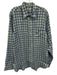 Alan Paine Size Est L Blue & Red Linen Blend Plaid Button Up Long Sleeve Shirt Blue & Red / Est L