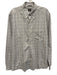Lacoste Size 44 Gray & White Cotton Grid Button Up Button Down Long Sleeve Shirt Gray & White / 44