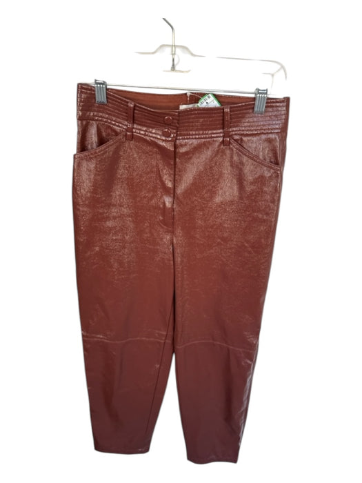 Wilfred Size 4 Rust Vegan Leather High Waist Straight Leg Pants Rust / 4