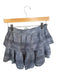 Loveshackfancy Size S Gray Cotton Elastic Waist Lace Detail Tie Dye Mini Skirt Gray / S