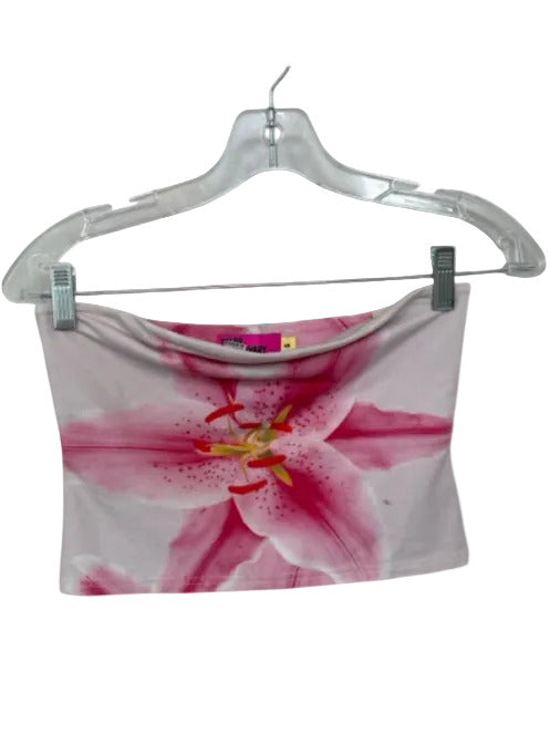 Tyler McGillivary Size S Light Pink Rayon Blend Shelf Bra Lillies Tube Top Top Light Pink / S