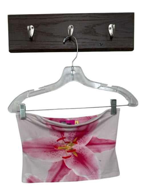 Tyler McGillivary Size S Light Pink Rayon Blend Shelf Bra Lillies Tube Top Top Light Pink / S