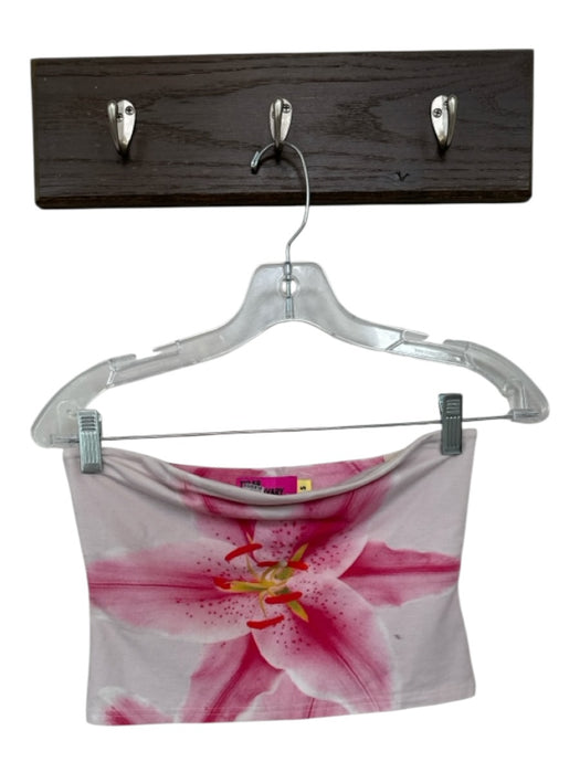 Tyler McGillivary Size S Light Pink Rayon Blend Shelf Bra Lillies Tube Top Top Light Pink / S