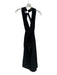 Zara Size S Black Viscose Blend Eyelet Halter Open Back Maxi Dress Black / S