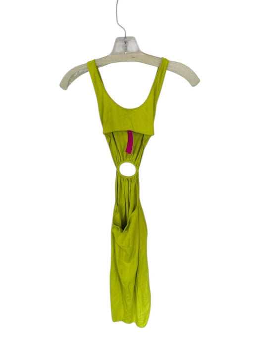 Solid & Striped Size S Chartreuse Viscose Blend Cut Out Key Ring Slit Maxi Dress Chartreuse / S