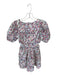 French Connection Size 2 White & Multi Cotton Puff Sleeves Side Cut Outs Dress White & Multi / 2