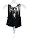 IRO Size 34 Black Cotton Blend Lace Snake Skin Tie Up Top Black / 34