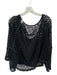 We The Free Size M Black Cotton Blend Open Knit Long Sleeve Slouchy Top Black / M