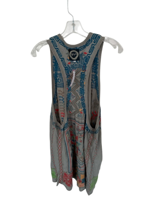 Biya Size XS Grey & Multi Polyester Blend Stitch Detail Tribal Vest Grey & Multi / XS
