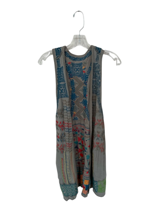 Biya Size XS Grey & Multi Polyester Blend Stitch Detail Tribal Vest Grey & Multi / XS