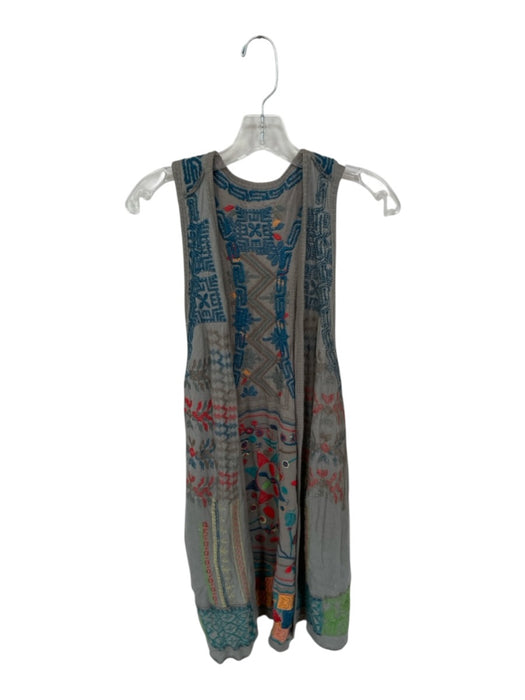 Biya Size XS Grey & Multi Polyester Blend Stitch Detail Tribal Vest Grey & Multi / XS