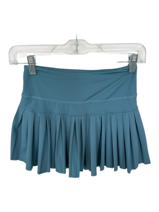 Goldhinge Size Est S Slate Blue Nylon Blend Pleated High Waist Athletic Skort Slate Blue / Est S