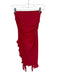 Lioness Size S Red Rouched Strapless Ruffles Midi Dress Red / S