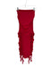 Lioness Size S Red Rouched Strapless Ruffles Midi Dress Red / S