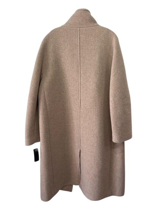 J Crew Size 12 Taupe Brown Wool Blend Zip & Button Knee Length Coat Taupe Brown / 12