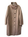 J Crew Size 12 Taupe Brown Wool Blend Zip & Button Knee Length Coat Taupe Brown / 12