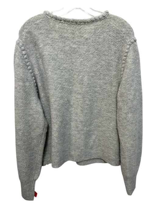 J Crew Size L Grey Acrylic & Wool Blend Long Sleeve Hook & Eye Buttons Cardigan Grey / L