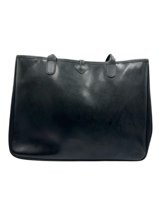 Longchamp Black Leather Logo Toggle Clasp Tote Bag Black / L