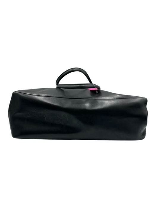 Longchamp Black Leather Logo Toggle Clasp Tote Bag Black / L