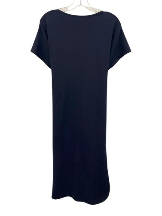 Ann Mashburn Size L Navy Blue Tie Waist Split Hem Midi Dress Navy Blue / L