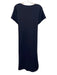 Ann Mashburn Size L Navy Blue Tie Waist Split Hem Midi Dress Navy Blue / L