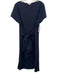 Ann Mashburn Size L Navy Blue Tie Waist Split Hem Midi Dress Navy Blue / L