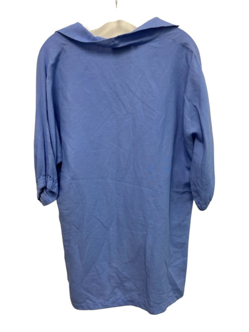 Emily McCarthy Size M Cornflower Blue Linen Blend notched collar Dress Cornflower Blue / M