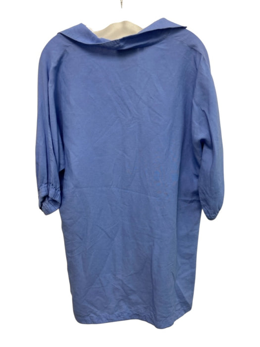 Emily McCarthy Size M Cornflower Blue Linen Blend notched collar Dress Cornflower Blue / M