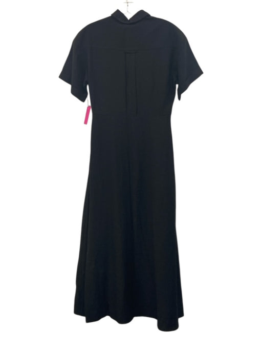 Tuckernuck Size S Black Rayon Blend Pockets Button Down Short Sleeve Maxi Dress Black / S